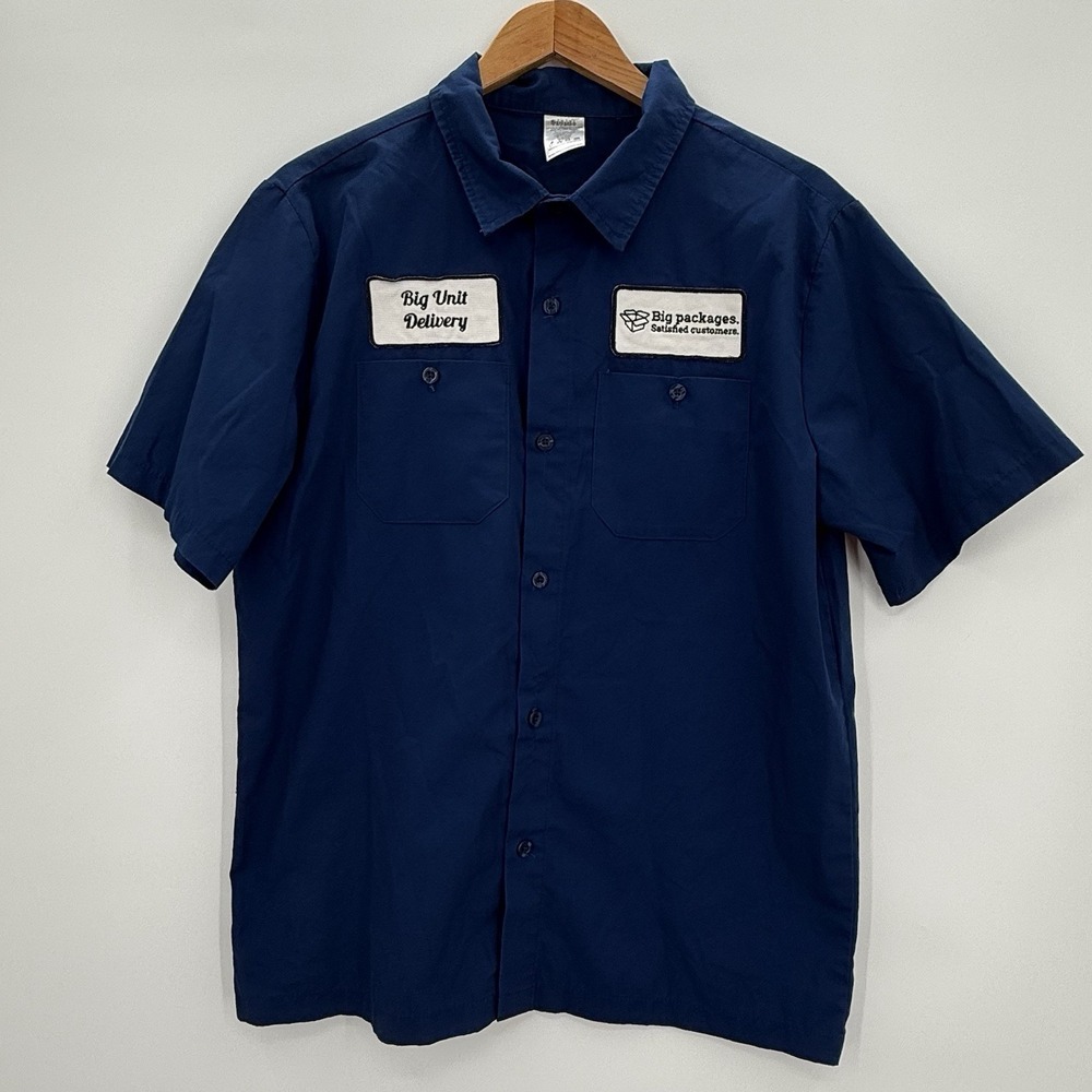 Big Unit Delivery Guy Work Shirt Spirit Halloween Costume Shirt Size Medium - Picture 2 of 7